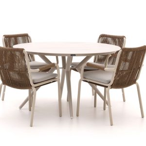 Bellagio Caronia/Sora ø 127 cm Gartenmöbel-Set 5-Teilig Stapelbar