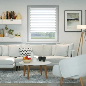 Zevra Doppelrollo / Duorollo – vielfältig einsetzbar und dekorativ. Das Zevra Duorollo wird aus zwei hintereinander liegenden Stofflagen gefertigt