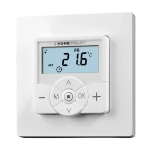 Raumthermostat smart. Stromsparendes und umweltschonendes Heizen. Steuerung eines einzelnen Raums oder Anschluss an das Homepilot-System. Zur Ansteuerung von Heizkörperthermostaten. Einstellbare Soll-Temperaturen sowie Tages- und Wochenprogramme. Per App bedienbar.