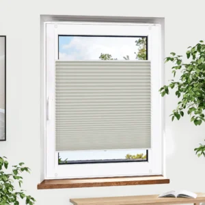 Jalousiescout Pure Plissee Premium in der Farbe Grau und der Größe 95 x 90 cm: Das leicht lichtdurchlässige