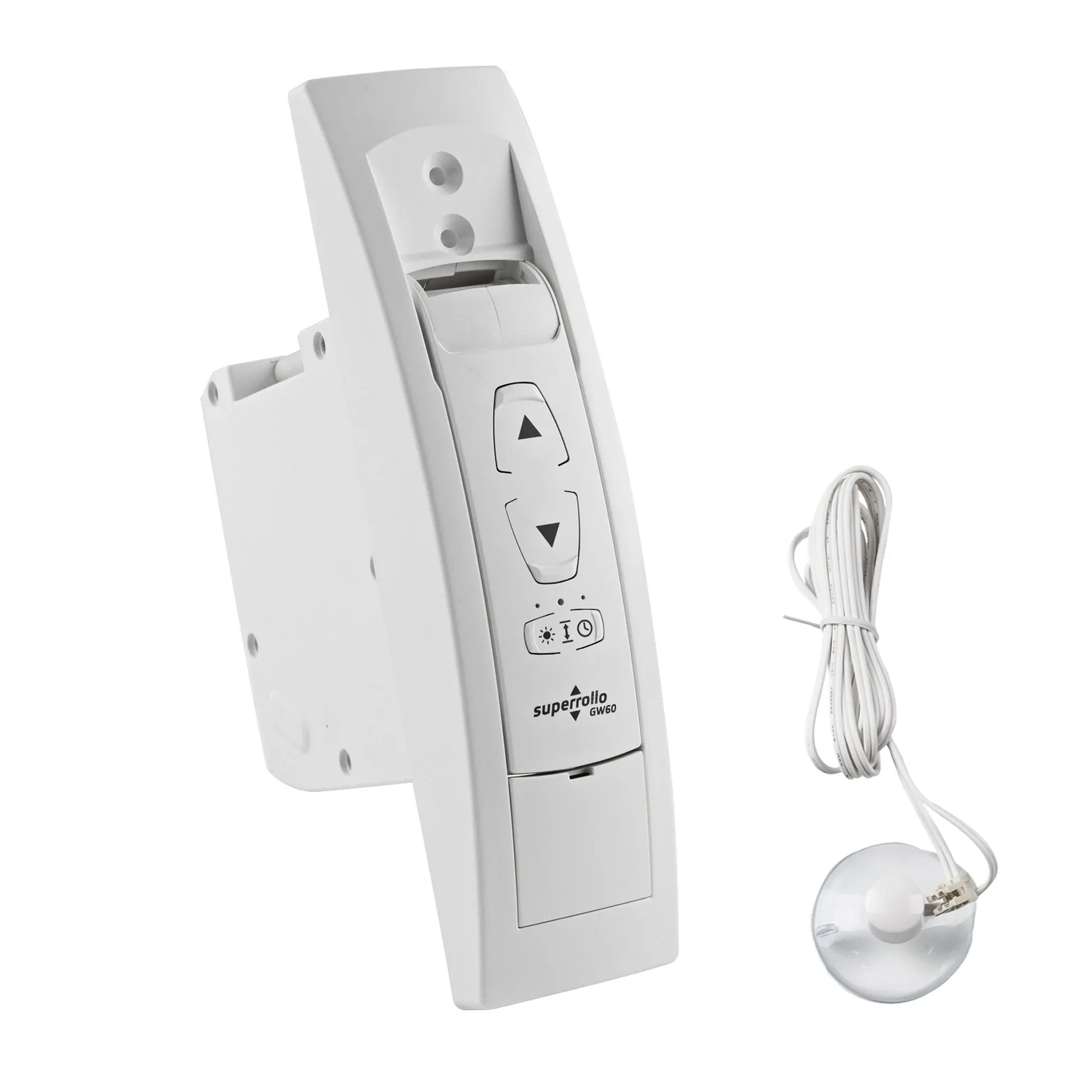 Superrollo Elektrischer Rolladen Gurtwickler GW60 (SR10060-A) | inkl. Zeitschaltuhr. Der Superrollo 4-in-1 Gurtwickler eignet sich für die Aufputz- sowie die Unterputzmontage. Er ist passend für Gurtbreiten von 14 bis 23 mm. Der leise Wickler ist für Kunststoff-Rollläden mit einer Fläche von 8 qm geeignet. Die maximale Zugkraft beträgt 25 kg. Ferner verfügt der GW60 über eine Hinderniserkennung und eine integrierte Zeitschaltuhr