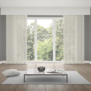 Verdi Collection Gardine mit Schlaufenband + Vertikal-Linien | halbtransparent