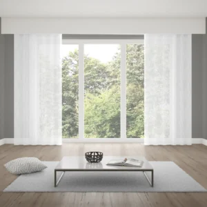 Verdi Collection Gardine mit Schlaufenband + Vertikal-Linien | halbtransparent