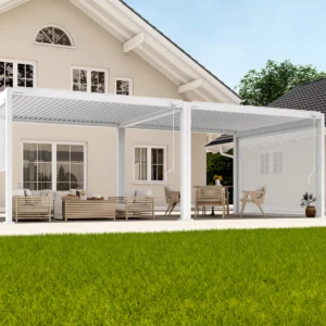 PERGOMONDO Pergola mit Lamellendach. Entdecken Sie das ganze Jahr über Luxus im Freien mit PERGOMONDO Pergolen! Willkommen im Reich der Outdoor-Entspannung! PERGOMONDO bringt Ihnen die ultimative Pergola mit Lamellendach