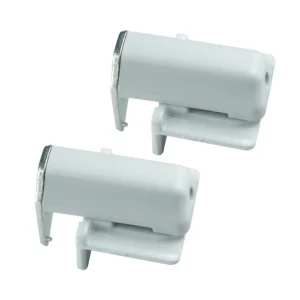 DELPHOS Klemmträger inkl. Schraube für Spannschuh in der Farbe Hellgrau (2 Paar). Der Klemmträger dient zur Befestigung auf dem Fensterrahmen. Für die Anbringung ist kein Bohren in den Rahmen nötig. Eine erneute Montage bzw. Demontage ist jederzeit möglich.