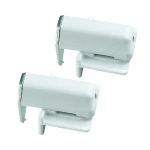 DELPHOS Klemmträger inkl. Schraube für Spannschuh in der Farbe Weiß (2 Paar). Der Klemmträger dient zur Befestigung auf dem Fensterrahmen. Für die Anbringung ist kein Bohren in den Rahmen nötig. Eine erneute Montage bzw. Demontage ist jederzeit möglich.