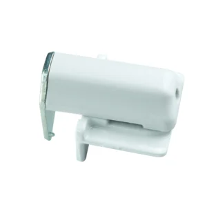 DELPHOS Klemmträger inkl. Schraube für Spannschuh in der Farbe Weiß. Der Klemmträger dient zur Befestigung auf dem Fensterrahmen. Für die Anbringung ist kein Bohren in den Rahmen nötig. Eine erneute Montage bzw. Demontage ist jederzeit möglich.