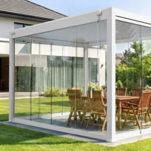 Glasschiebetüren für Pergola | 4 m