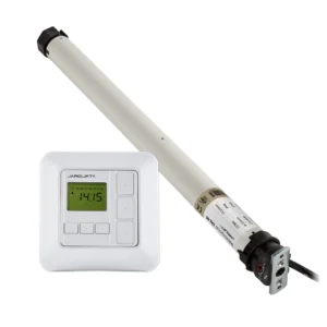 JAROLIFT UNIVERSAL Rollladenmotor Uni 40 im Motor-Komplettset! Set inkl. Rollladen-Zeitschaltuhr Sevenlogic Comfort. Passend für die gängigsten Rollladen und Vorbaurollladen mit bis zu 30 kg Behanggewicht und 35 mm Rohrdurchmesser. Der Universalmotor erfüllt höchste Qualitäts- und Leistungsansprüche zu einem unschlagbar günstigen Preis. Vergessen Sie die komplizierte Ermittlung des passenden Rollladenmotors! Der neue Universalmotor Uni 40 - ein Motor für alles!