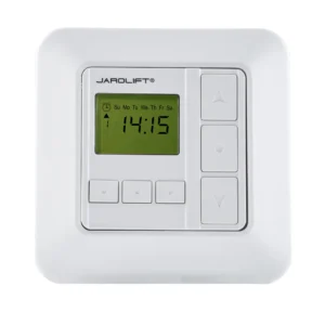 Rohrmotor JAROLIFT 1-Kanal Funkempfänger-Timer vom Typ TDRRT-01W machen Sie einen einfachen Rohrmotor zu einen Funkmotor. TDRRT-01W ist kompatible zu allen JAROLIFT TDR-Funksender. Zeitliche Steuerung von Rollladen und Markisen.
