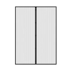 Der Fliegengitter-Magnetvorhang für Türen 140x250 cm ist aus 100 Prozent Polyestergewebe und in der Farbe Schwarz. Die Idee ist ebenso einfach wie genial. Magneten lassen den Vorhang schnell wieder zuschnappen