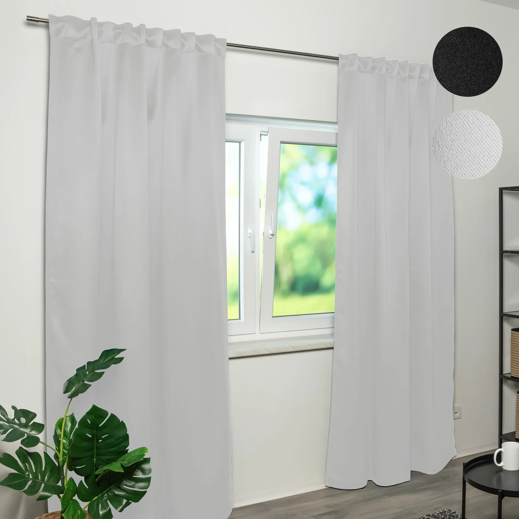 Home Wohnideen BLACKY Brandschutz-Vorhang B1 mit Kombiband | verdunkelnd
