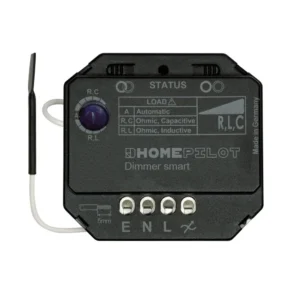 Dimmer smart. Geeignet für alle dimmbaren 230 V-Leuchtmittel. Steuerung über smarte Wandtaster oder Fernbedienung möglich. Über App steuerbar und integrierbar in Homepilot Smart Home. Unterputz-Montage.