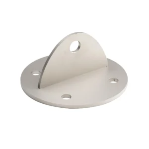 Sonnensegel Passiver Wandhalter / Deckehalter 160 mm  aus dem Hause JAROLIFT zur Befestigung des Segels an der Fassade. Für die Befestigung auf Holz empfehlen wir diese Ausführung mit 160 mm Durchmesser und 4 Befestigungslöchern a 14 mm. Dieser Halter kann mit Schlossschrauben direkt auf die Fläche aufgeschraubt werden.