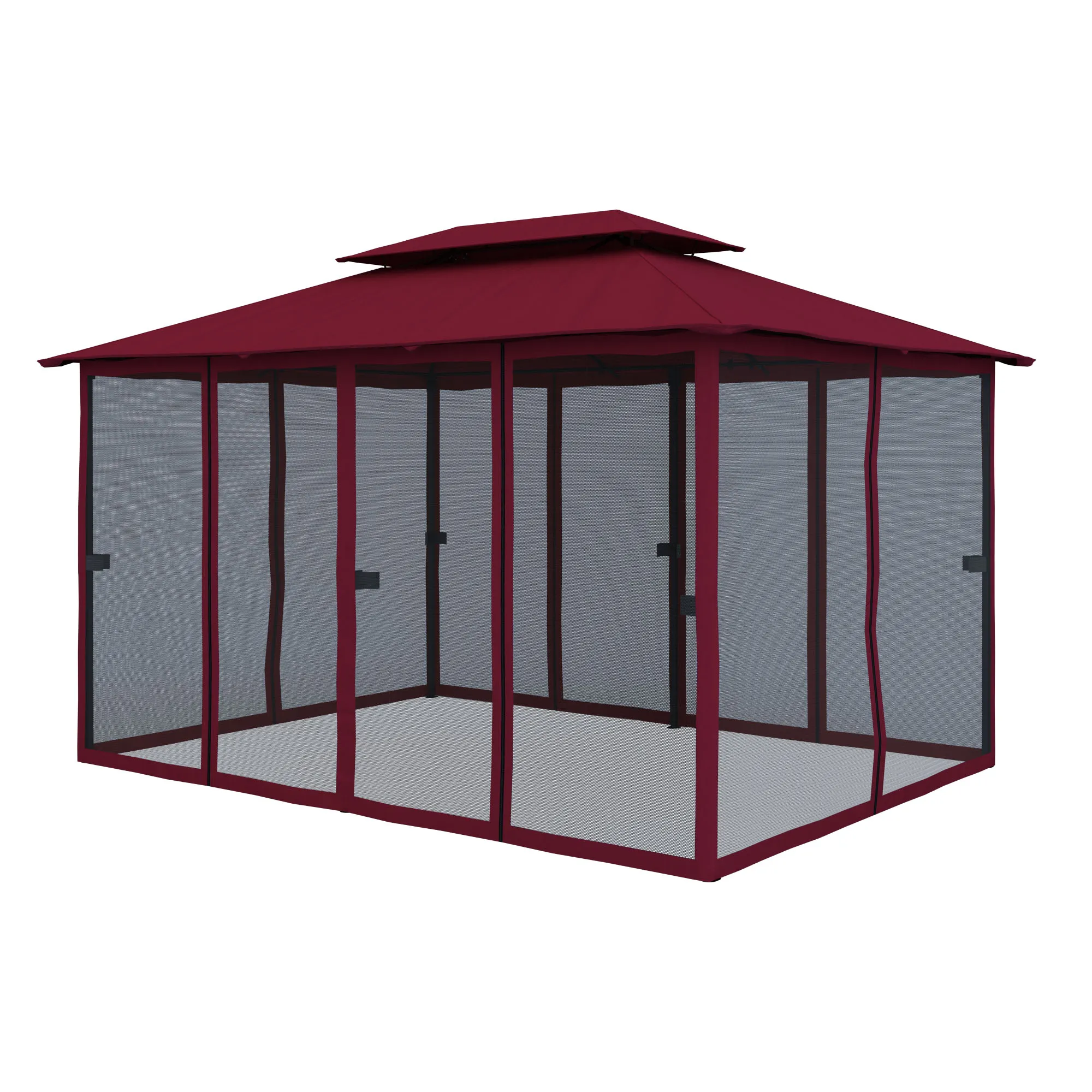 Moskitonetz-Wand für Comfort Gartenpavillon | bordeaux