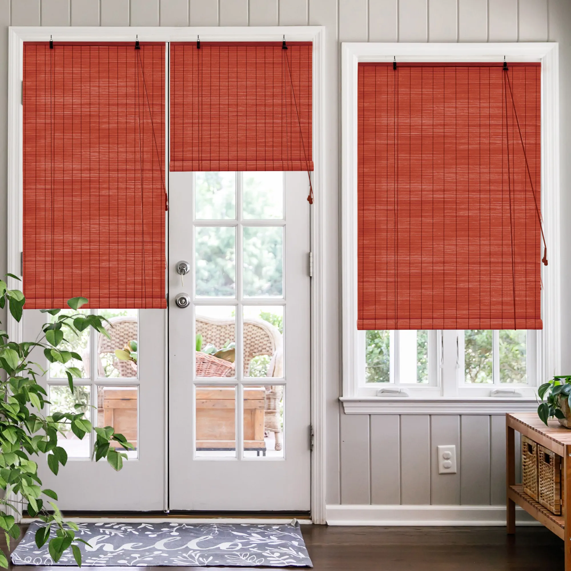 Bambusrollo in der Größe 150 x 160 cm in der Bambus-Farbe kirsche aus dem Hause VICTORIA M - Das perfekte Fenster-Sichtschutz-Rollo aus natürlichen Rohstoffen! VICTORIA M Bambus Rollos sind die natürliche Alternative im Bereich des innenliegenden Sonnenschutzes. Es ist ein