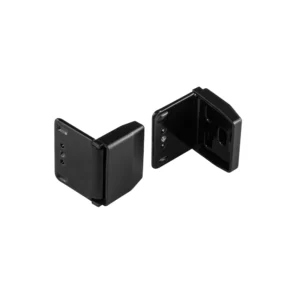 COSIFLOR Montagewinkel inkl. Abdeckkappe und Schrauben in der Farbe Schwarz (2er Pack). Die Montagewinkel sind zur Befestigung von COSIFLOR Plissees auf dem Fenster oder an der Wand geeignet.