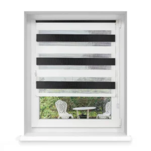 Klemmfix Doppelrollo für Fenster 95 x 230 cm in schwarz / weiss aus dem Hause VICTORIA M. Doppelrollo mit Kettenzugbedienung fügen sich perfekt in Ihre Räumlichkeiten ein. Durch die durchdachte Befestigung