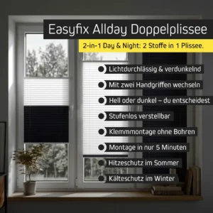 Easyfix Allday Doppelplissee | 90 x 200 cm