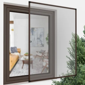 Insektenschutz Spannrahmen-Fliegengitter Profi Line 120 x 150cm in braun (RAL 8014) für Fenster aus dem Hause JAROLIFT. Der Spannrahmen ist für Fenster mit einer Größe von max. 120 x 150 cm geeignet und kann selbst einfach auf die benötigte Fenstergröße gekürzt werden. Das Fenster Insektenschutz-Fliegengitter schützt vor Mücken