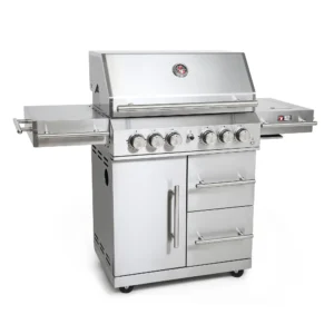 Gasgrill MBG-400S | mit Back- & Sideburner. Komplett aus Edelstahl. Mit 4 Hauptbrennern & Keramik-Seitenbrenner (800°C). Mit Infrarot-Backburner