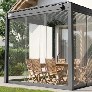 Glasschiebetüren für Pergola | 3 m
