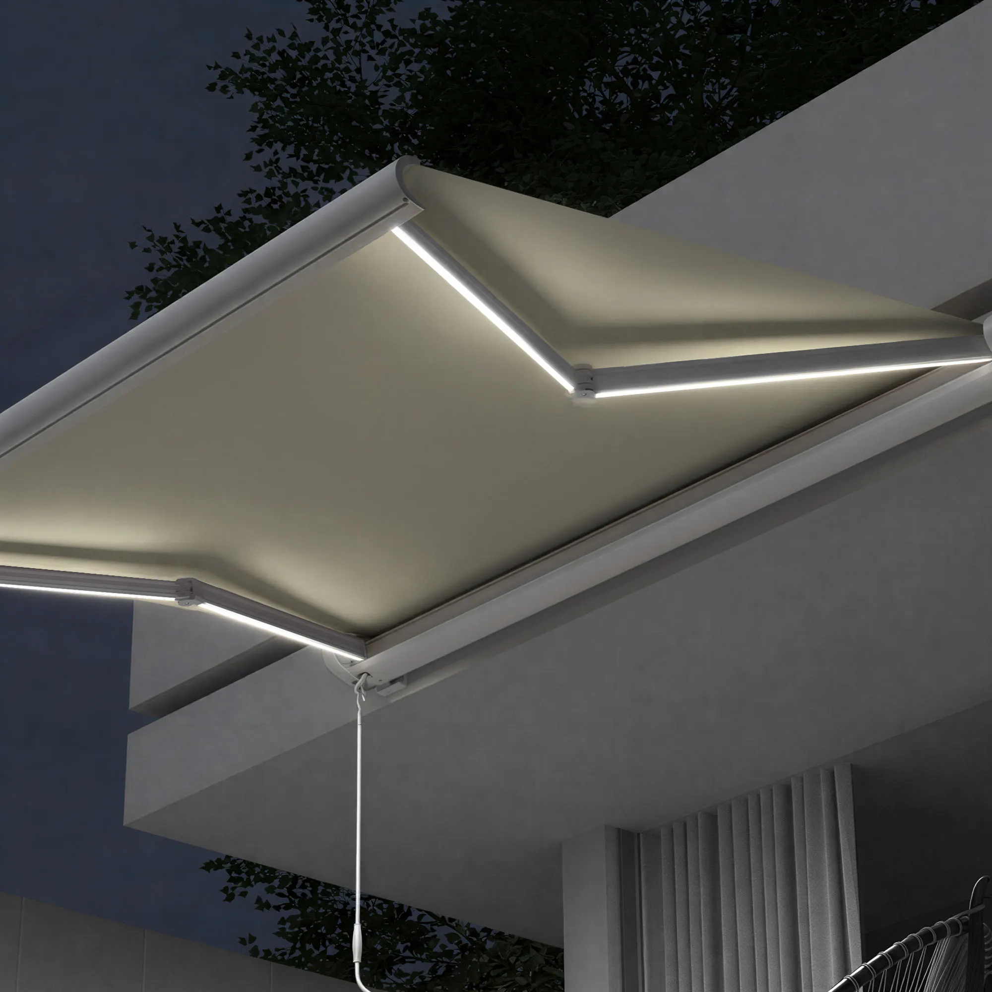 Kassettenmarkise Curve LED | 5 x 3
