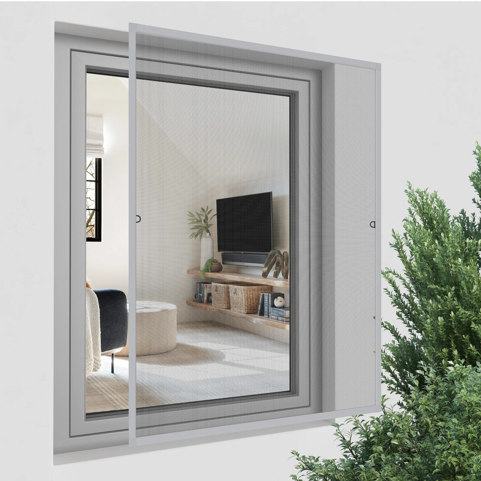 Der praktische Spannrahmen SlimLine schützt Ihr Zuhause zuverlässig vor Insekten aller Art. Er hat die Maße 130 cm x 150 cm und kommt in der Farbe silber. Dank eines neuartigen Aluminiumprofils lässt sich der Spannrahmen problemlos auch an Fenstern mit Rollläden einsetzen. Das Profil von Slimline trägt nach außen nur noch 1