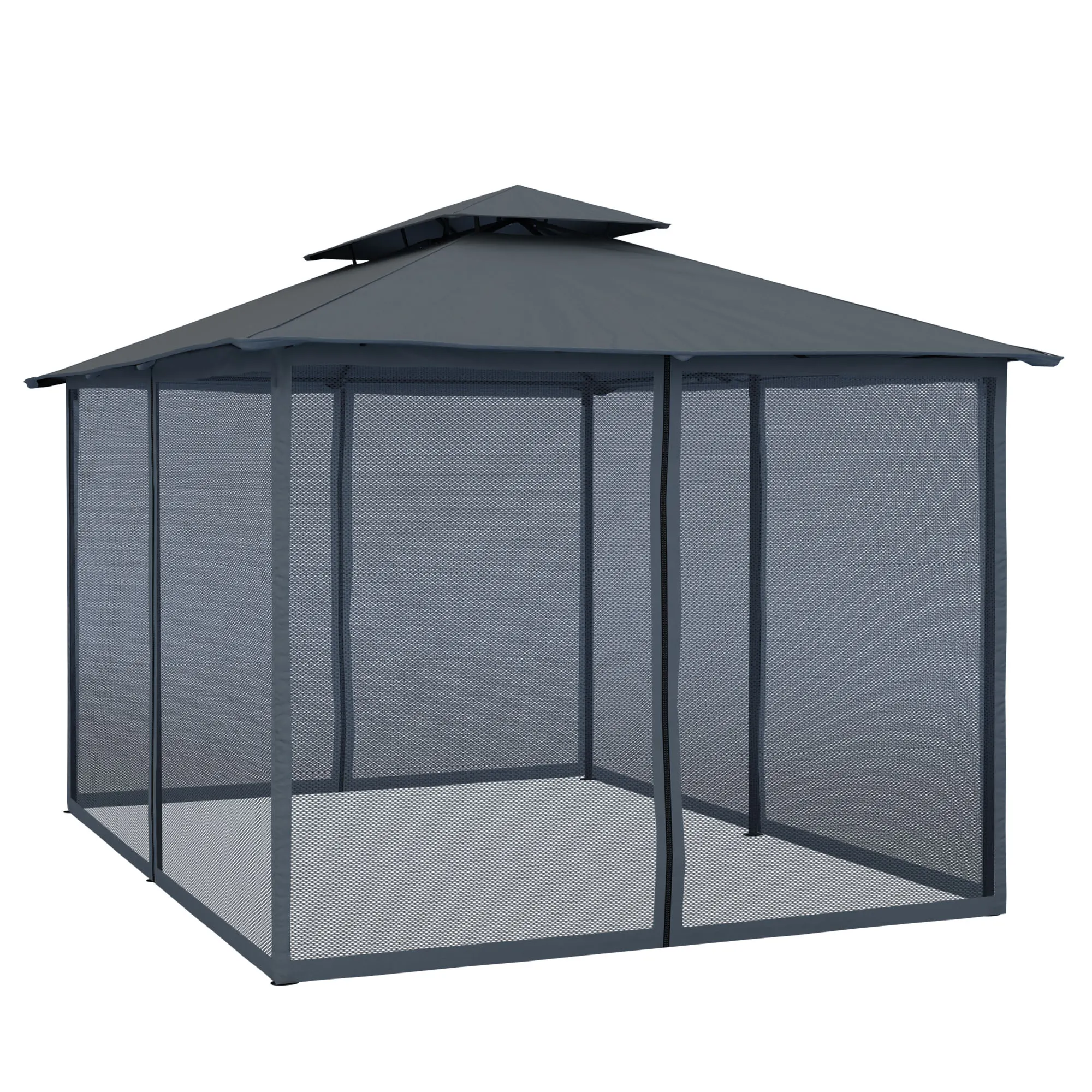 Moskitonetz-Wand für Comfort Gartenpavillon | anthrazit