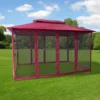 Moskitonetz-Wand für Comfort Gartenpavillon | bordeaux