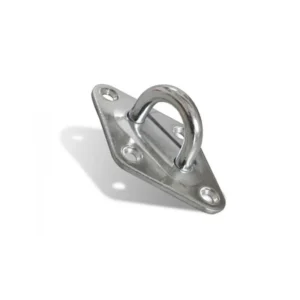 Die JAROLIFT Wand- / Deckenöse mit rautenförmiger Grundplatte und vier Befestigungslöchern ist aus V2A Edelstahl hergestellt und selbst bei höchster mechanischer Beanspruchung nicht rostend! Sie eignet sich besonders zur Befestigung eines Sonnensegels an Wänden oder Decken aus Stahl