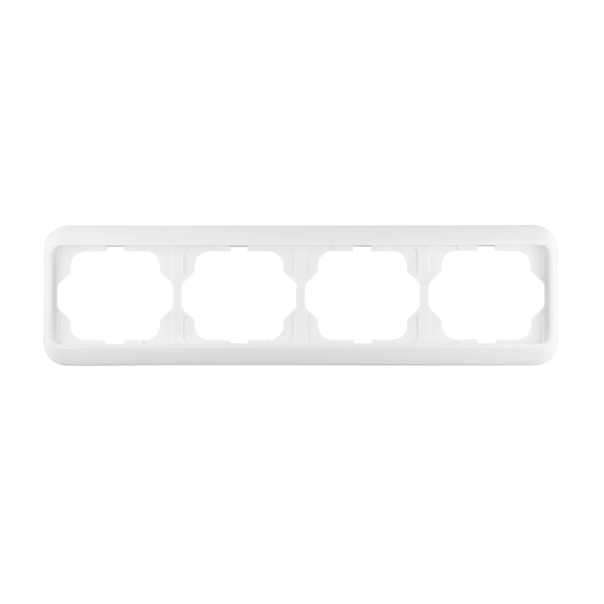 4-Fach Rahmen (1724-24G) waagerecht aus dem Programm Alpha Nea von Busch-Jaeger in studioweiß.