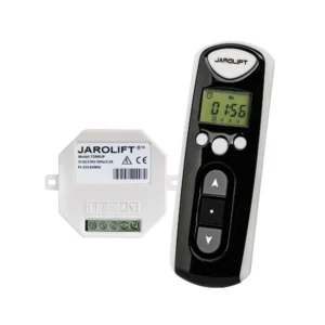 JAROLIFT SET-Angebot: JAROLIFT Funkhandsender Timer 4-Kanal TDRCT 04 inkl. 16x Funkempfänger Einfach TDRRUP! Der 4-Kanal Timer Funkhandtaster TDRCT 04 aus dem Hause JAROLIFT dient zur zeitlichen sowie manuellen Ansteuerung von allen in Reichweite befindlichen einfach Funkempfängern TDRRUP. Steuern Sie Ihre kabelgebundenen Rohrmotren ab jetzt Problemlos per Funkfernbedienung.