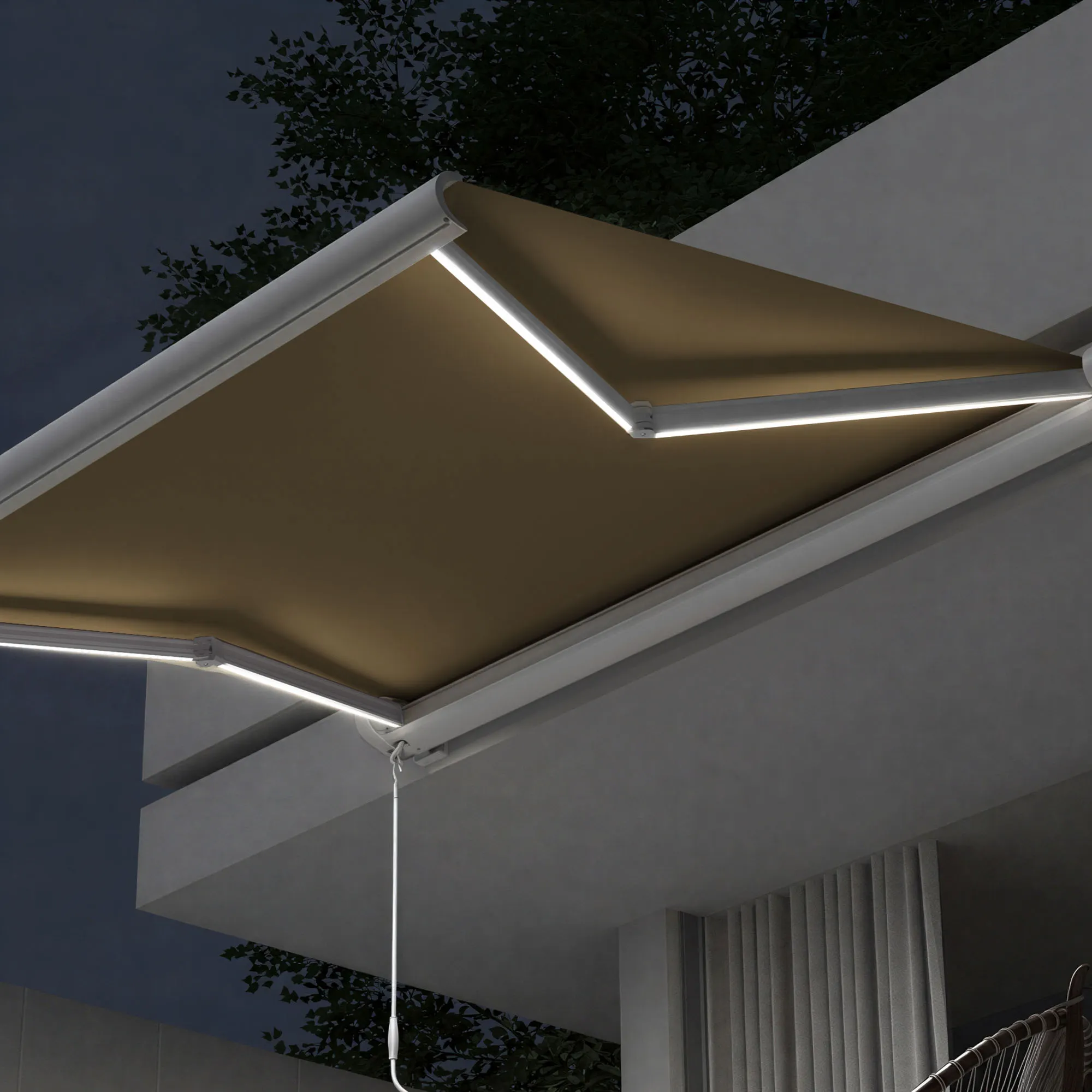 Kassettenmarkise Curve LED | 5 x 3