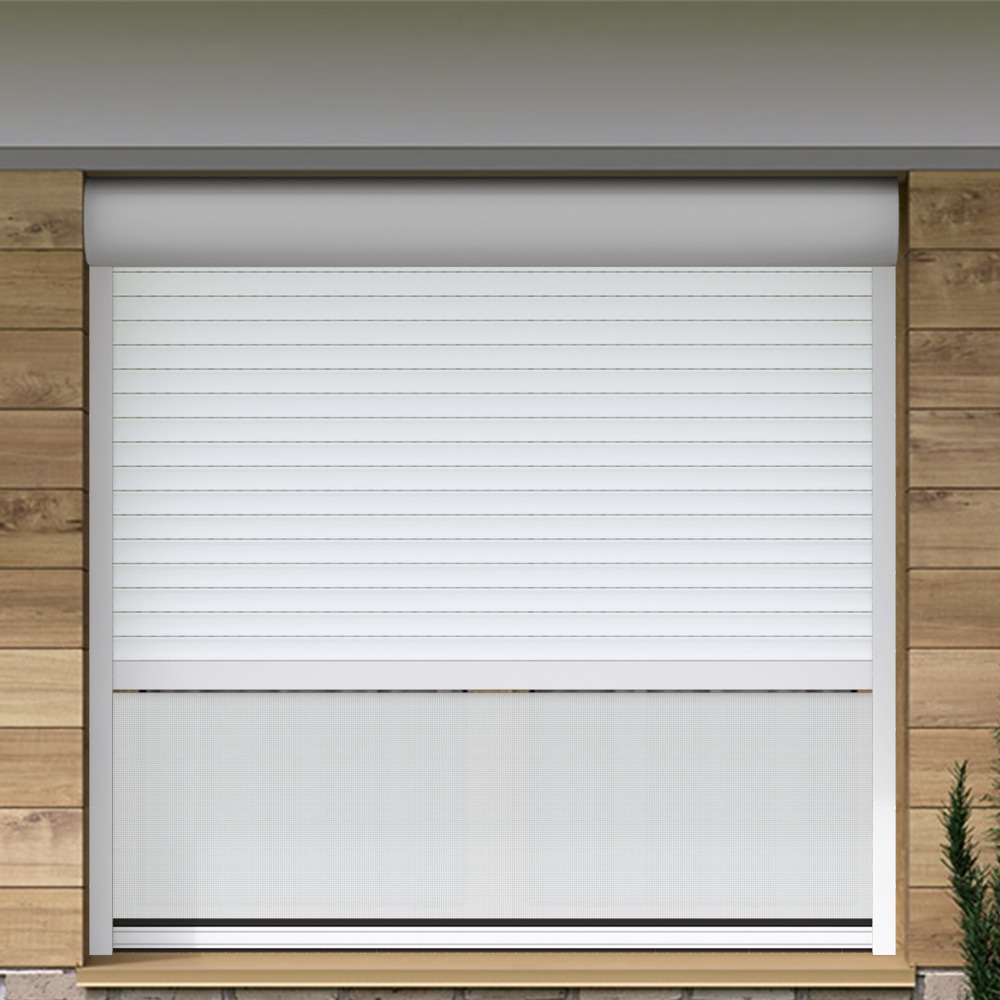 Vorbaurollladen Hybrid nach Maß | Insektenschutz- / Screen Rollo. Wahlweise integriert: Insektenschutzrollo oder Screenrollo. Aluminium-Führungsschienen. Kunststoff- oder hochwertige Aluminiumlamellen. 30 verschiedene Lamellenfarben verfügbar (u.a. Holzoptik). Auch als Fenster- und Türkombinationen möglich. Der All-in-One-Rollladen – mit integriertem Insektenschutz oder Screenrollo Dein Vorteile * Exklusiv bei Jalousiescout: Integriertes Screenrollo schützt vor Sonnen & Insekten * Doppelläufige Alu-Führungsschienen mit 3 Kastenformen * 30 Lamellenfarben für Alu & Kunststoffprofile * Markenmotoren mit Zeitschaltuhren oder Funk & Smartphone bedienbar * Genieße frische Luft und natürliche Belüftung ohne Insektenplage * Einfachste Nutzung. Sonnenschutz und Insektenschutz wann du es auch brauchst – ohne Klemmrahmen