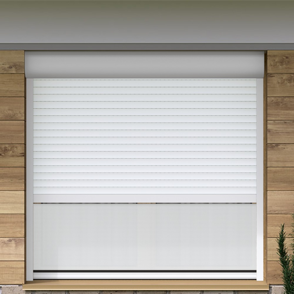 Vorbaurollladen Hybrid nach Maß | Insektenschutz- / Screen Rollo. Wahlweise integriert: Insektenschutzrollo oder Screenrollo. Aluminium-Führungsschienen. Kunststoff- oder hochwertige Aluminiumlamellen. 30 verschiedene Lamellenfarben verfügbar (u.a. Holzoptik). Auch als Fenster- und Türkombinationen möglich. Der All-in-One-Rollladen – mit integriertem Insektenschutz oder Screenrollo Dein Vorteile * Exklusiv bei Jalousiescout: Integriertes Screenrollo schützt vor Sonnen & Insekten * Doppelläufige Alu-Führungsschienen mit 3 Kastenformen * 30 Lamellenfarben für Alu & Kunststoffprofile * Markenmotoren mit Zeitschaltuhren oder Funk & Smartphone bedienbar * Genieße frische Luft und natürliche Belüftung ohne Insektenplage * Einfachste Nutzung. Sonnenschutz und Insektenschutz wann du es auch brauchst – ohne Klemmrahmen