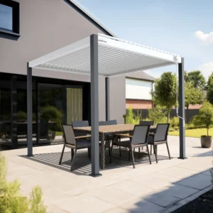 PERGOMONDO Pergola mit Lamellendach. Entdecken Sie das ganze Jahr über Luxus im Freien mit PERGOMONDO Pergolen! Willkommen im Reich der Outdoor-Entspannung! PERGOMONDO bringt Ihnen die ultimative Pergola mit Lamellendach